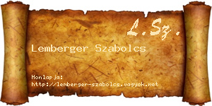 Lemberger Szabolcs névjegykártya